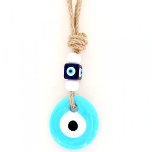 Bebek Mavisi Renginde Mini Nazar Boncuklu Duvar Süsü