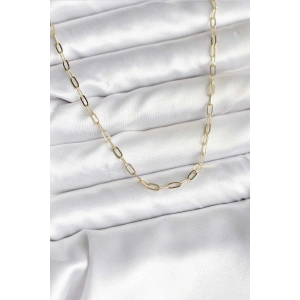 BFS 14K Gold Renk Kaplama Ataç Zincir Model CM Kadın Kolye