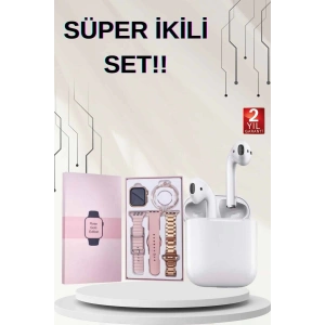 BFS 3 Kordonlu Dokunmatik Ekran Akıllı Saat ve 2.Nesil Kablosuz Bluetooth Kulaklık ANC/ENC