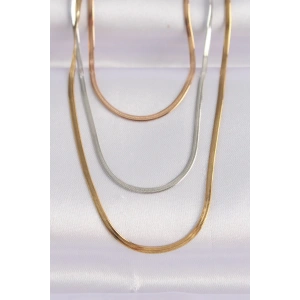 BFS 316L Çelik 3 Renkli İtalyan Zincir Çoklu Kolye