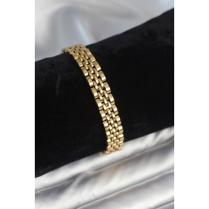 BFS 316L Çelik 9 mm Kalınlıkta Gold Renkli Erkek Bileklik