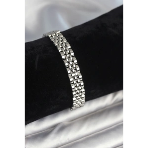 BFS 316L Çelik 9 mm Kalınlıkta Gümüş Renkli Erkek Bileklik