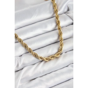 BFS 316L Çelik Burgu Model Gold Renk Kadın Kolye