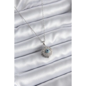 BFS 316L Çelik Gold Renk Zirkon Taşlı Göz Model Kadın Kolye