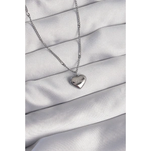 BFS 316L Çelik Gümüş Renk Kalp Model Love Kolye