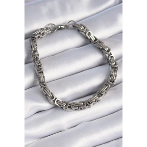 BFS 316L Çelik Gümüş Renk Kral Zincir Model Erkek Bileklik