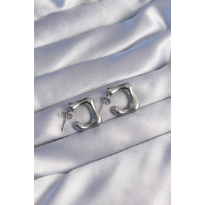 BFS 316L Çelik Gümüş Renk Minimal Bubble Küpe