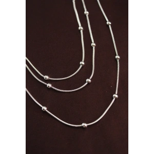 BFS 316L Çelik Gümüş Renk Minimal Topçuk Model Çoklu Kolye