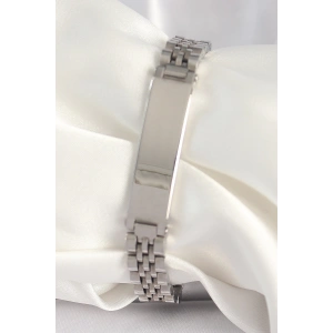 BFS 316L Çelik Gümüş Renk Zincir Künye Model Erkek Bileklik