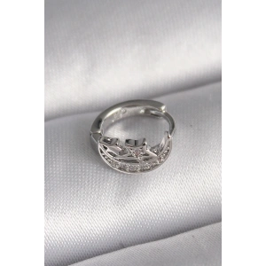 BFS 316L Çelik Gümüş Renk Zirkon Taşlı Ay Yıldız Model Tragus Piercing