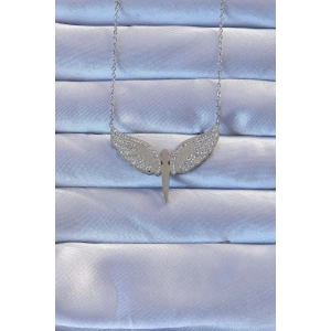 BFS 316L Çelik Gümüş Renk Zirkon Taşlı Mikail Kolye