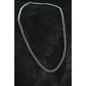 BFS 316L Çelik Klasik Oval Zincir Model Gümüş Renk Erkek Kolye