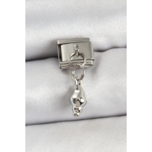 BFS 316L Çelik Sallantılı Deniz Kabuğu Model Gümüş Renk Nomination Charm