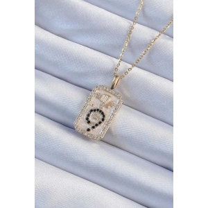 BFS 316L Çelik Zincir Altın Renk Zirkon Taşlı Minimal Papatya Figürlü Tarot Kolye