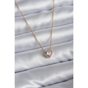 BFS 316L Çelik Zincir Gold Renk Charm Kadın Kolye