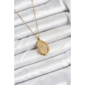 BFS 316L Çelik Zincir Gold Renk Kapaklı Açılabilir Model Kadın Kolye