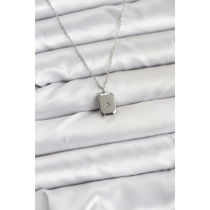 BFS 316L Çelik Zincir Gümüş Renk Minimal Kutup Yıldızı Model Kadın Kolye