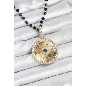 BFS 316L Çelik Zincir Kristal Boncuklu Kadın Kolye