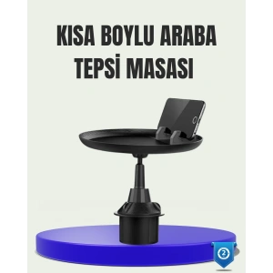 BFS 360° Döner Araç Bardaklık Tepsisi Geniş Yemek Alanlı Telefon Standlı