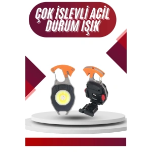 BFS 7 Modlu Mini Led Lamba Anahtarlık USB Şarjlı Kamp İçin Taşınabilir