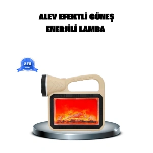BFS Alev Efektli Solar Lamba COB Işıklı Taşınabilir Bahçe Kamp Aydınlatma