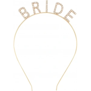 BFS   Altın Gold Renk Bekarlığa Veda Kristal Taş Bride Tacı İthal 16x10 cm