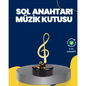 BFS Altın Sol Anahtarı Müzik Kutusu Döner Mekanizmalı