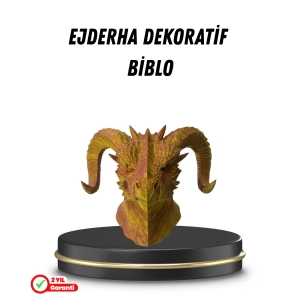 BFS Asil Tasarım Gold–Red Ejderha Heykeli Hediyelik Fantastik Dekor