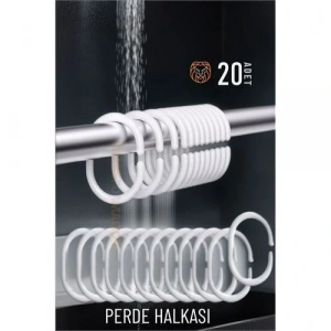 BFS Banyo Perde Halkası 20li Set – Dayanıklı, Kolay Takılan, Şık Tasarım