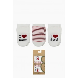 BFS   Bistyle Mom Dad 3Lü Penye Soket Çorap 10123 Ekru
