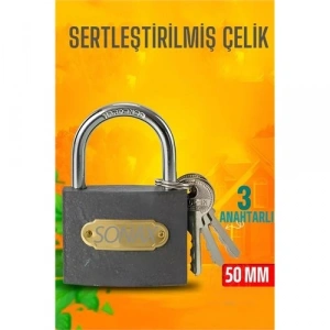 BFS  Çelik Asma Kilit 50 MM 3 anahtarlı Sonax Design