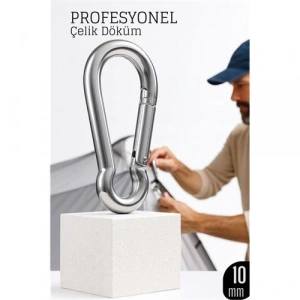 BFS Çelik Yan Açılır Karabina -10 mm Kamp, Tırmanış ve Günlük Kullanım İçin Güvenli Kilit