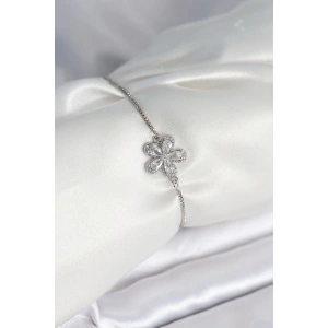 BFS Çiçek Model Asansörlü Gümüş Renk Kadın Bileklik