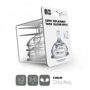 BFS   Comotomo Silikon 2Li Biberon Emziği Orta Akış 3-6 Ay