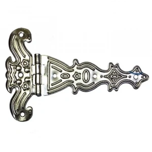 BFS Dekoratif, Sac Tek Kuyruklu Menteşe - 69x102 Mm, Büyük, Nikel, 100 Adet