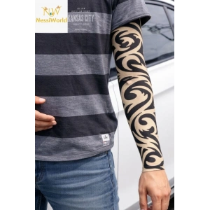 BFS Giyilebilir Kol Dövmesi Çorap Dövme 3D Baskılı Kol Bacak Dövme 2 Adet Model 14