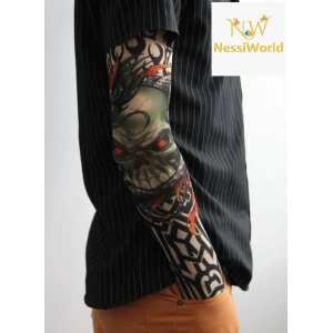 BFS Giyilebilir Kol Dövmesi Çorap Dövme 3D Baskılı Kol Bacak Dövme 2 Adet Model 18