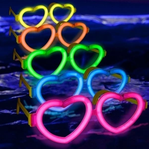 BFS Glow Kalpli Fosforlu Gözlük 6’lı Renkli Set – Neon Parti