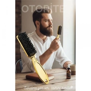 BFS GOLD Sakal Bıyık Tarama Fırçası - Sakal FırçaSI – Şekillendirici, Anti-Statik