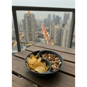 BFS Gri Çerezlik Kase Seti Modern Bölmeli Sunum Tasarımı