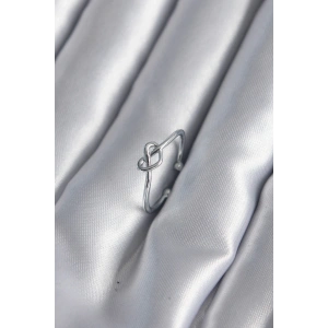 BFS Gümüş Renk Düğüm Kalp Model Kadın Yüzük