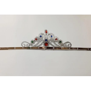 BFS   GümüşRenkPlastikPrensesTacıKraliçeTacı60cm