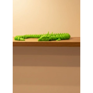 BFS Hareketli Yeşil Ejderha Figür Uzun Gövdeli Koleksiyonluk Tasarım