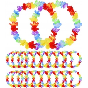 BFS   Hawaii Çiçekli Boyun Kolyesi - Renkli Tropikal Parti Leisi 12 Adet