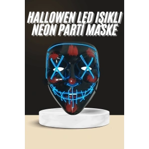 BFS Işıklı Led Maske Parti Eğlence Maskesi Hallowen Neon Maske