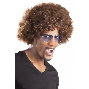 BFS   Kahve Renk Kıvırcık Afro Bonus Peruk
