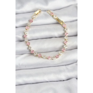 BFS Kare Zirkon Taşlı Gold Renk Kadın Bileklik