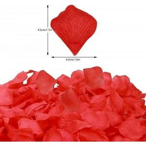 BFS  Kırmızı Renk Gül Yaprağı Şekilli Konfeti – 10 Paket 1000 Adet