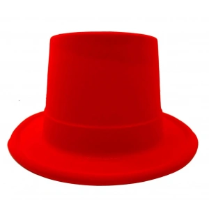 BFS     Kırmızı Renk Plastik Nubuk Kadife Kaplama Fötr Şapka 11 cm