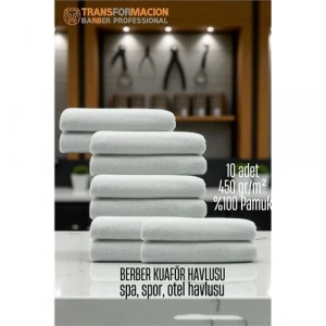 BFS  Kuaför Berber Havlusu 10 ADET Pamuk Berber Havlusu 50x90 Beyaz